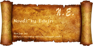 Nováky Edvin névjegykártya